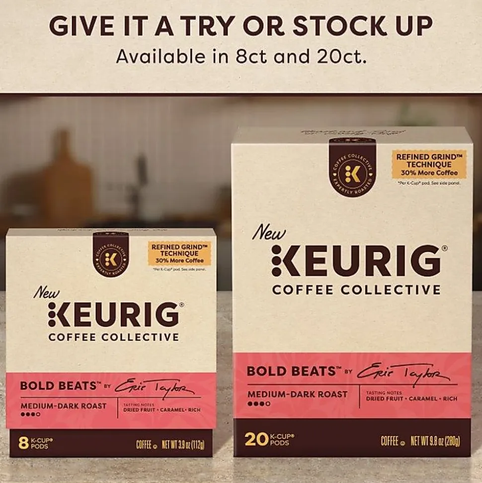 Keurig Coffee Collective Bold Beats Single-Serve K-Cup Pods, Medium-Dark Roast Coffee, 20 Count