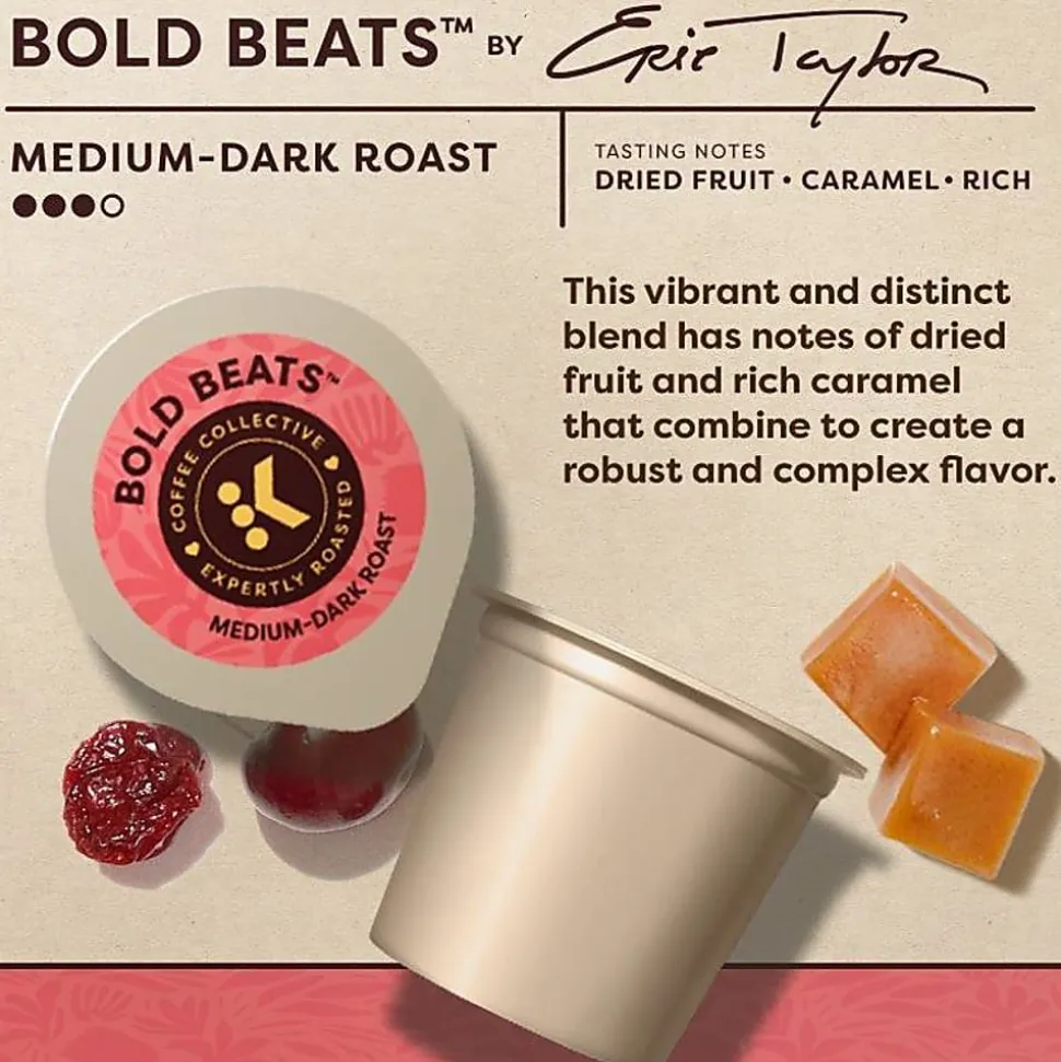 Keurig Coffee Collective Bold Beats Single-Serve K-Cup Pods, Medium-Dark Roast Coffee, 80 Count