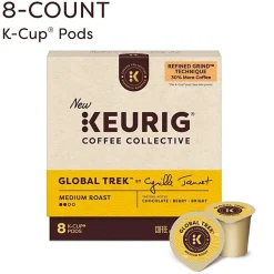 Keurig Coffee Collective Global Trek Single-Serve K-Cup Pods, Medium Roast Coffee, 8 Count