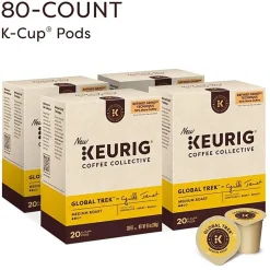 Keurig Coffee Collective Global Trek Single-Serve K-Cup Pods, Medium Roast Coffee, 80 Count (4 Packs of 20)