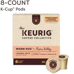 Keurig Coffee Collective Warm Hug Caramel Spice Single-Serve K-Cup Pods, Light Roast Coffee, 8 Count