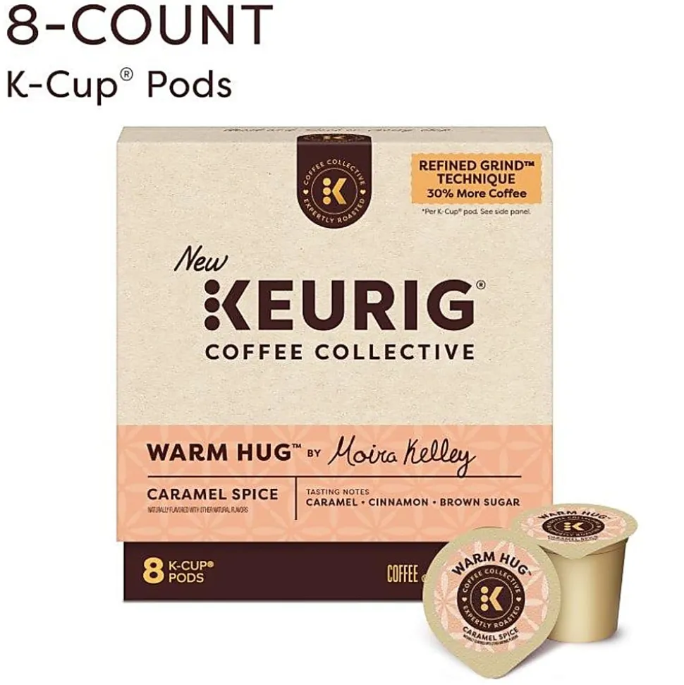 Keurig Coffee Collective Warm Hug Caramel Spice Single-Serve K-Cup Pods, Light Roast Coffee, 8 Count