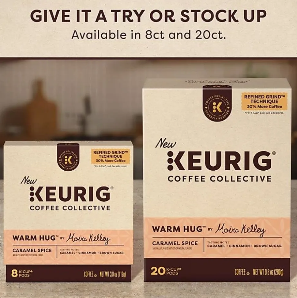 Keurig Coffee Collective Warm Hug Caramel Spice Single-Serve K-Cup Pods, Light Roast Coffee, 20 Count