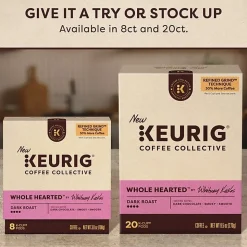 Keurig Coffee Collective Whole Hearted Single-Serve K-Cup Pods, Dark Roast Coffee, 20 Count
