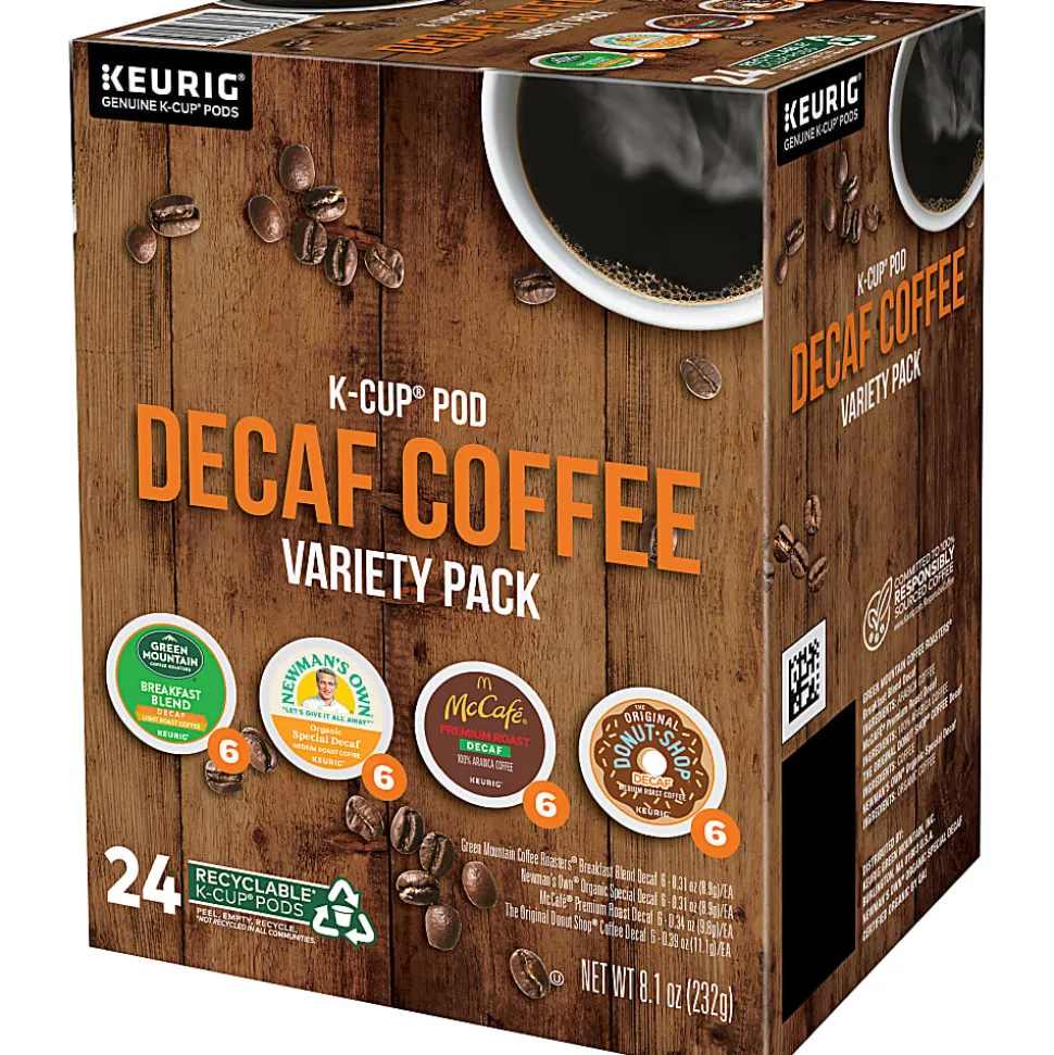 Keurig Green Mountain Coffee Roasters K Cup Variety Sampler Decaf Coffee Pack, Box Of 24 K Cup Pods