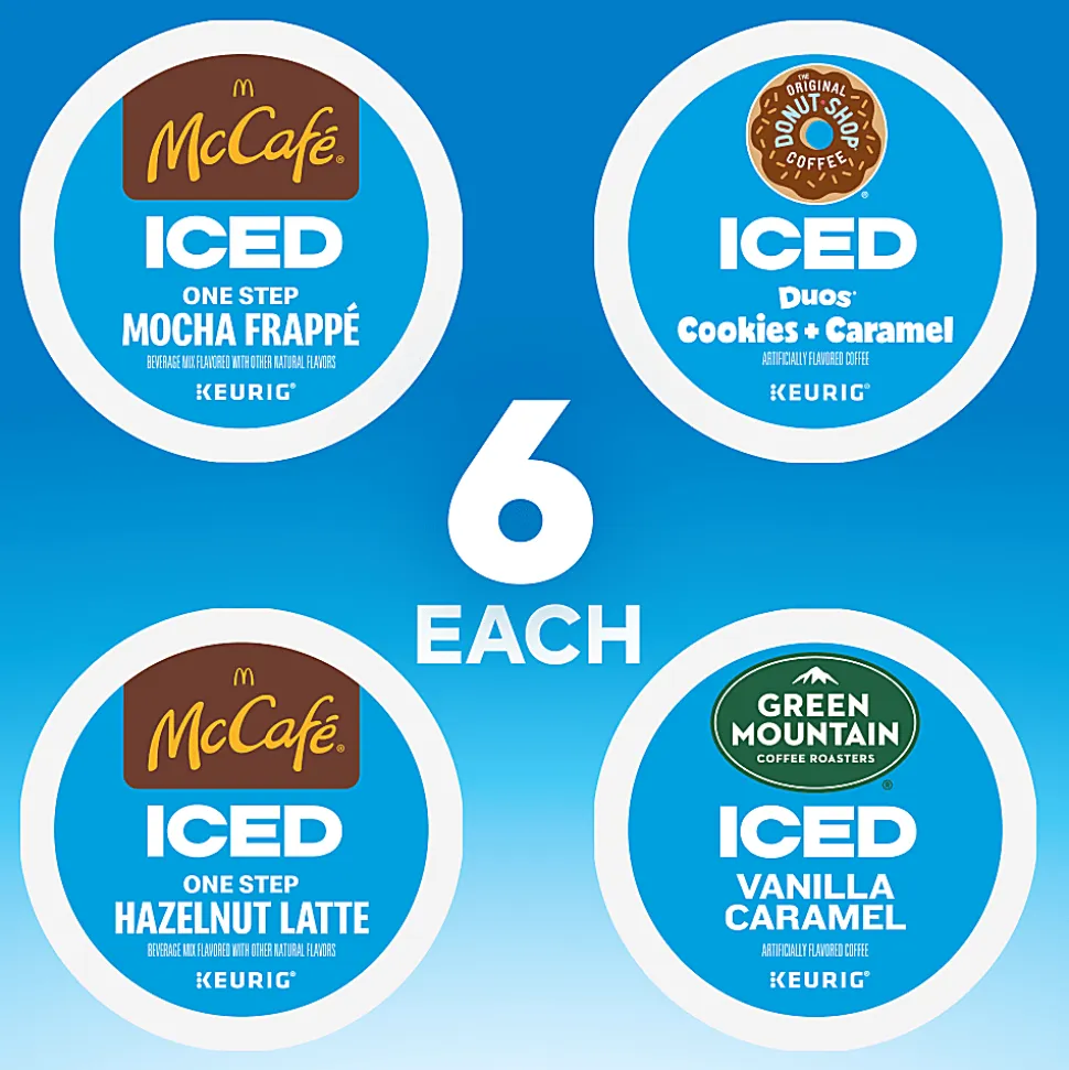 Keurig ICED Coffeehouse K-Cup® Pod Collection Variety Pack, Box Of 24 Pods