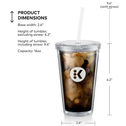 Keurig Iced Tumbler, 16oz Capacity Designed for Iced Beverages