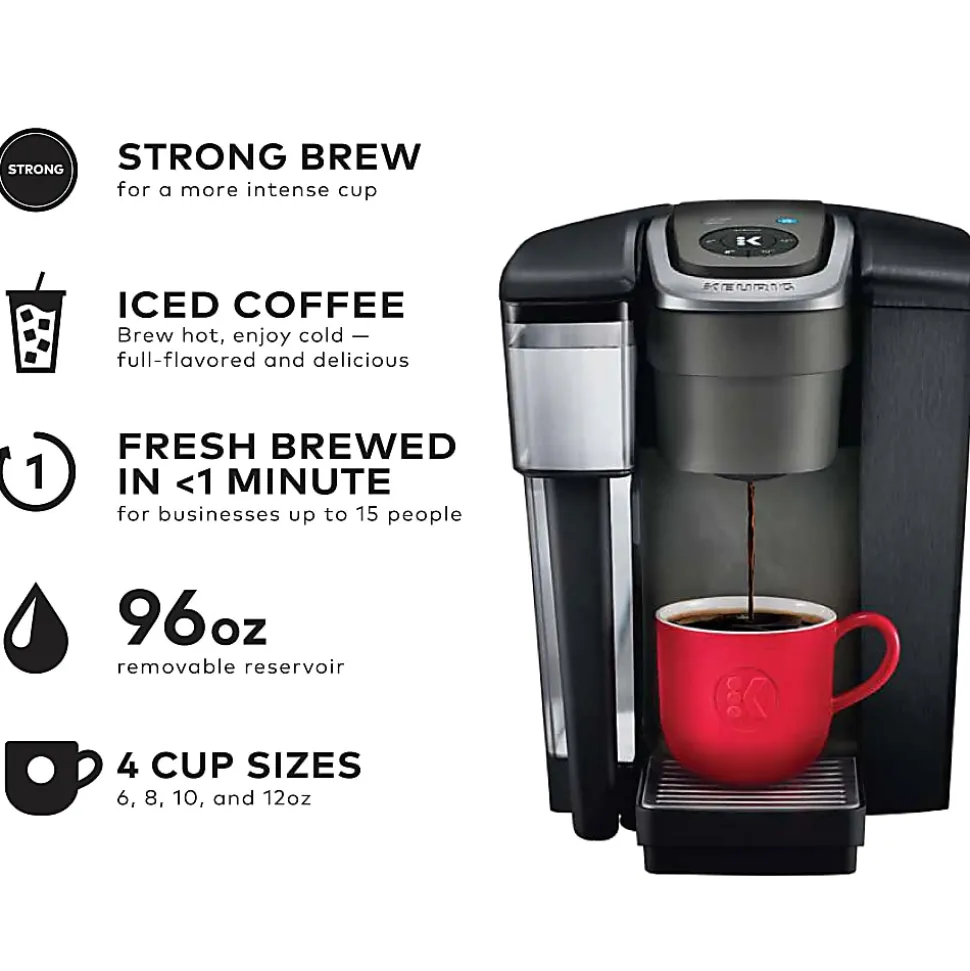 Keurig®K-1550 Brewer, 96oz Reservoir, Single Serve K-Cup® Pod Small Business Coffee Maker, Black