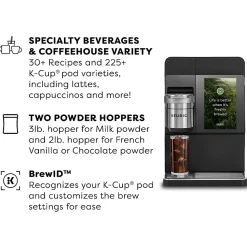 Keurig® K-4500™ Single-Serve K-Cup® Pod Cafe System for Large Workplaces makes Coffee, Tea, Cappuccinos and Lattes, Black