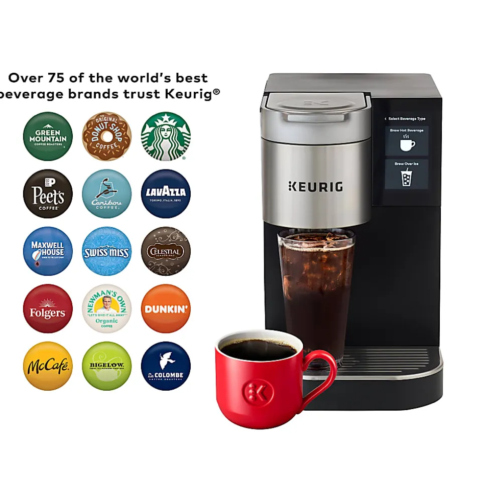 Keurig® K-2550® Single-Serve K-Cup® Pod Medium Workplace Coffee Maker, Plumbed, Silver/Black