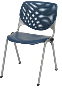 KFI Studios KOOL Stacking Chair, Navy/Silver
