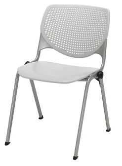 KFI Studios KOOL Stacking Chair, Light Gray/Silver