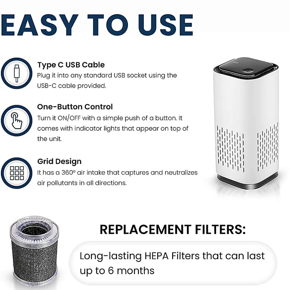 KIKI PURE A1 Mini HEPA Portable Air Purifier