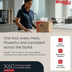 Kimberly-Clark Professional™ Wipers WypAll™ X60 Pop-Up™ Box, 9 1/10