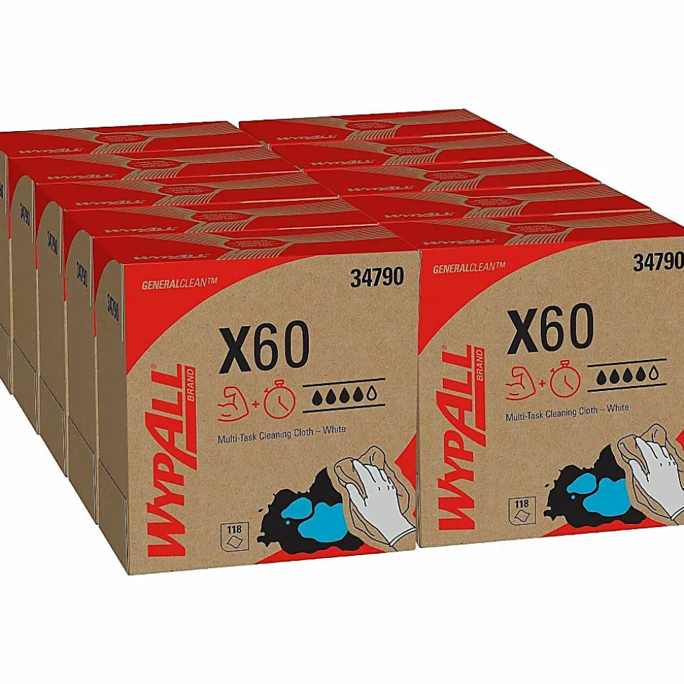 Kimberly-Clark Professional™ Wipers WypAll™ X60 Pop-Up™ Box, 9 1/10" x 16 4/5", Box Of 118