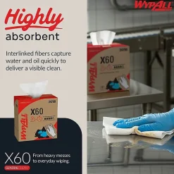 Kimberly-Clark Professional™ Wipers WypAll™ X60 Pop-Up™ Box, 9 1/10