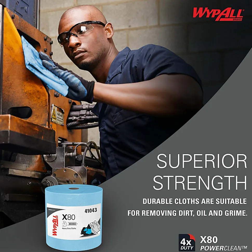 Kimberly-Clark Professional™ Wypall™ Wipers, 12 1/2" x 13 7/16", Blue, 475 Sheets