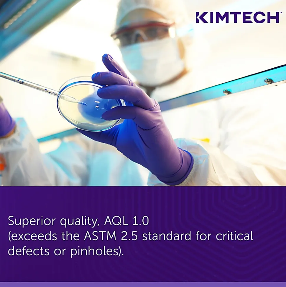 KIMTECH Kimberly Clark Safeskin Purple Nitrile Exam Gloves, Small, Purple, Box Of 100