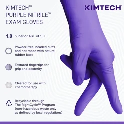KIMTECH Kimberly Clark Safeskin Purple Nitrile Exam Gloves, Small, Purple, Box Of 100