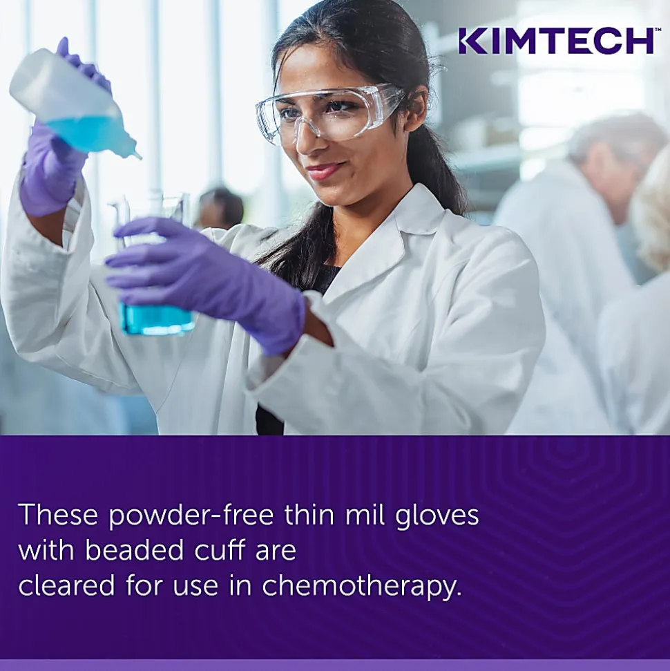 KIMTECH Kimberly Clark Safeskin Purple Nitrile Exam Gloves, Small, Purple, Box Of 100
