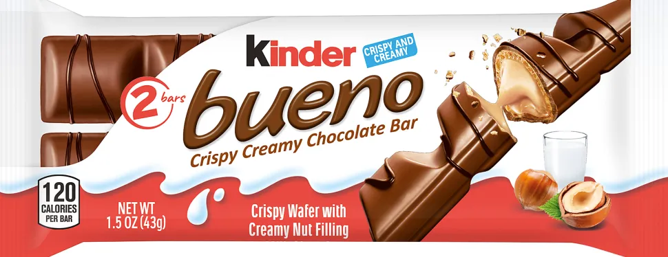 Kinder Bueno Crispy Creamy Chocolate Bar, 1.5 Oz