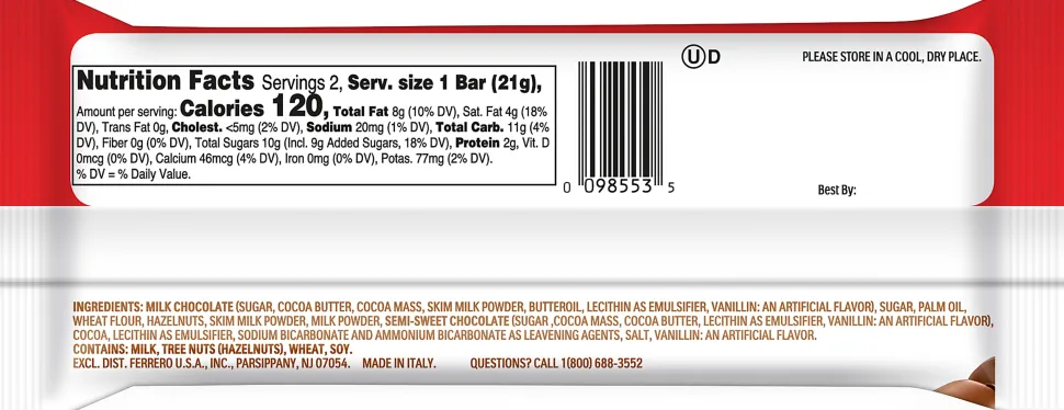 Kinder Bueno Crispy Creamy Chocolate Bar, 1.5 Oz