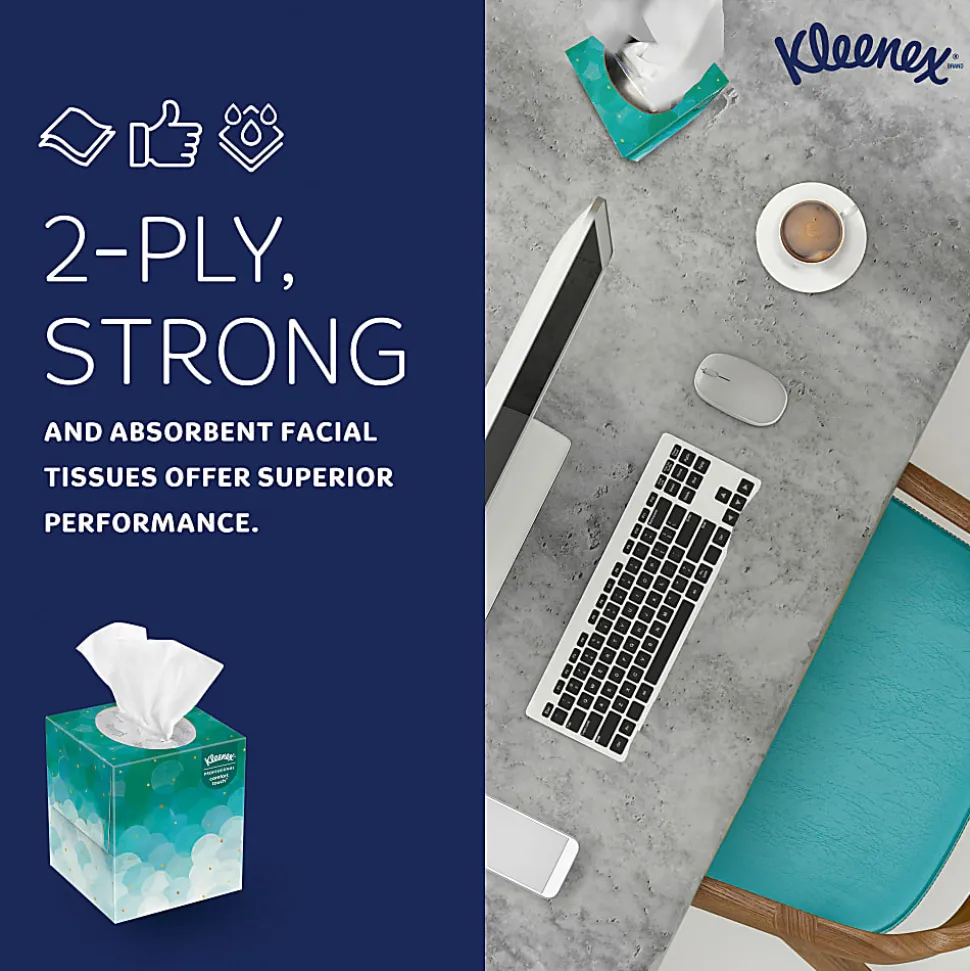 Kleenex® Boutique 2-Ply Facial Tissue, White, 95 Sheets Per Box, Carton Of 36 Boxes