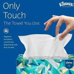 Kleenex®1-Ply Hand Towels in a Pop-Up Box, 120 Sheets Per Box, Pack Of 18 Boxes