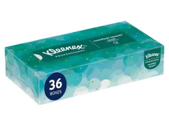 Kleenex® Professional Facial Tissue for Business, Flat Tissue Boxes, 2-Ply, White, 100 Tissues Per Box, Carton Of 36 Boxes