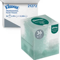 Kleenex® Professional Naturals Facial Tissue, 2-Ply, White, Flat Facial Tissue Boxes for Business, 125 Sheets Per Box, Case of 48 Boxes