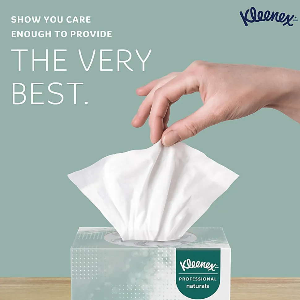 Kleenex® Professional Naturals Facial Tissue, 2-Ply, White, Flat Facial Tissue Boxes for Business, 125 Sheets Per Box, Case of 48 Boxes