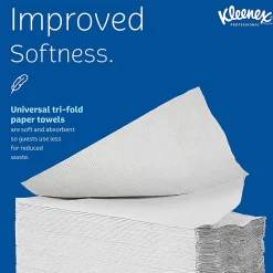 Kleenex® Scottfold™ Multifold 1-Ply Paper Towels with Fast-Drying Absorbency Pockets, White, 120 Sheets Per Pack, Case Of 25 Packs