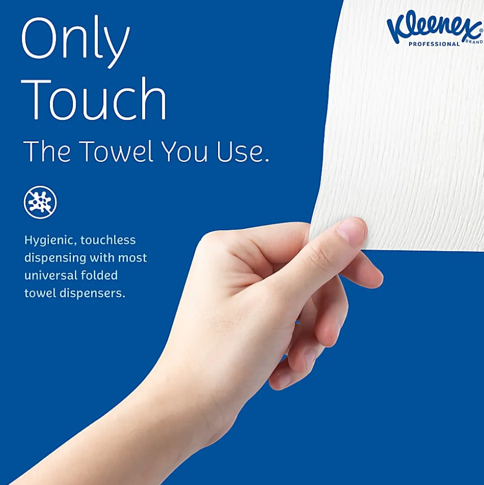 Kleenex® Scottfold™ Multifold 1-Ply Paper Towels with Fast-Drying Absorbency Pockets, White, 120 Sheets Per Pack, Case Of 25 Packs