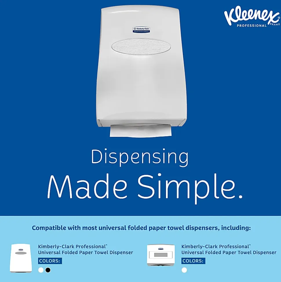 Kleenex® Scottfold™ Multifold 1-Ply Paper Towels with Fast-Drying Absorbency Pockets, White, 120 Sheets Per Pack, Case Of 25 Packs