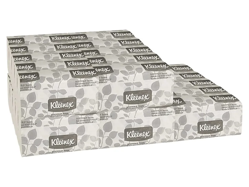 Kleenex® Scottfold™ Multifold 1-Ply Paper Towels with Fast-Drying Absorbency Pockets, White, 120 Sheets Per Pack, Case Of 25 Packs