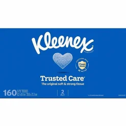 Kleenex® Trusted Care 2-Ply Tissues, 8-7/16" x 8-1/2", White, 160 Tissues Per Box, Pack Of 3 Boxes