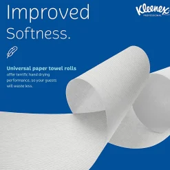 Kleenex® Universal Hard Roll Paper Towels (50606), 1.75" Core, with Premium Absorbency Pockets™, White, (600'/Roll, 6 Rolls/Case, 3,600'/Case)