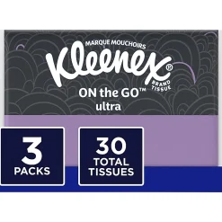 Kleenex® Unscented Slim Wallet Facial Tissues, 10 Tissues Per Pack, Box Of 3 Packs