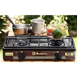 Koblenz® 2-Burner Outdoor Gas Stove Top, Red/Black