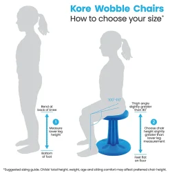Kore Designâ„¢ Kids Wobble Chair 14", Black