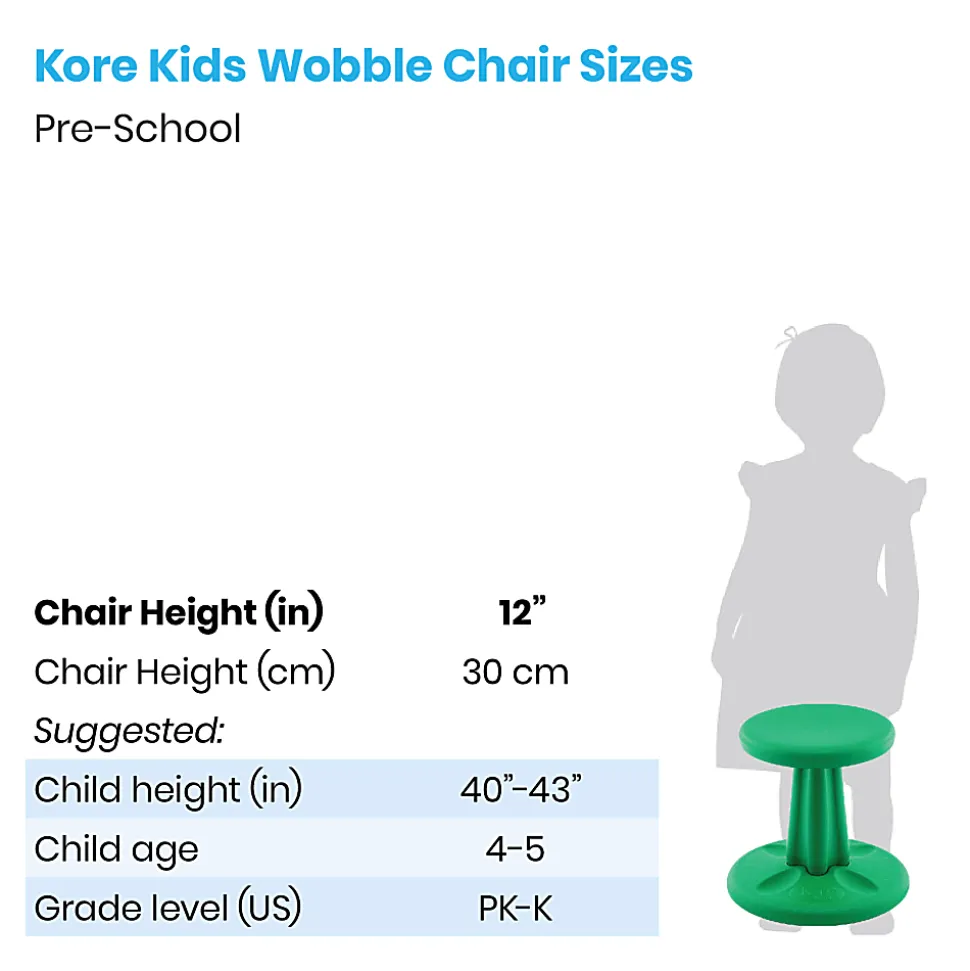 Kore Design™ Pre-School Wobble Chair 12", Red