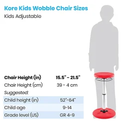 Kore Kids Adjustable Wobble Chair, 15-1/2