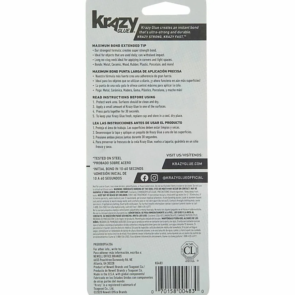 Krazy® Glue Advanced Formula With Precision Applicator, Clear, 5 Grams