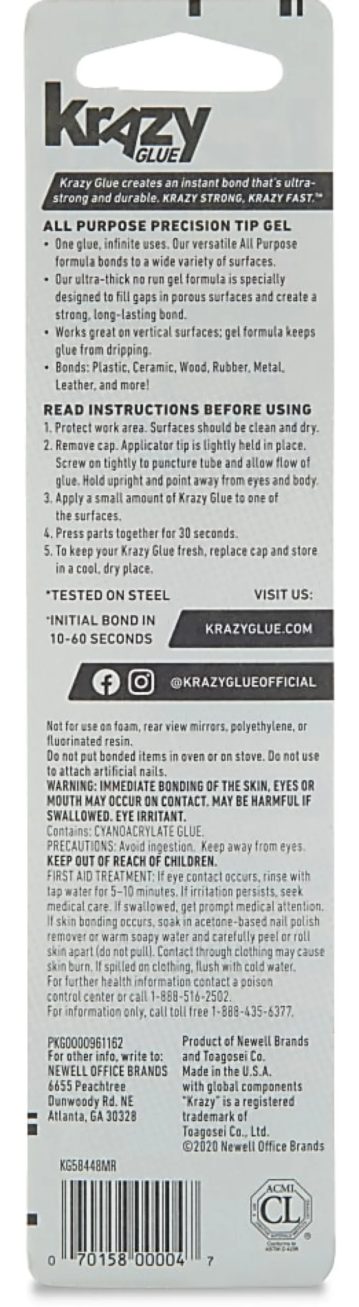 Krazy Glue All-Purpose Super Glue Gel, 2g