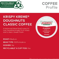 Krispy Kreme Classic Coffee Keurig Single Serve K-Cup Pods, Medium Roast, 24 Pods Per Pack, Case Of 4 Packs