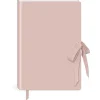 Lady Jayne Vegan Leather Softcover Journal With Grosgrain Bow, 5-7/8" x 8-1/4", Ruled, 160 Pages, Blush