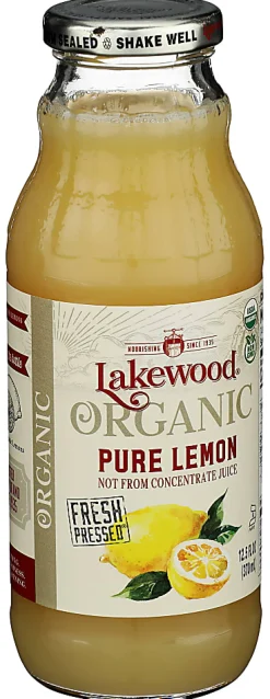 Lakewood Organic Pure Pressed Juice, Lemon, 12.5 Oz, Total Qty 12