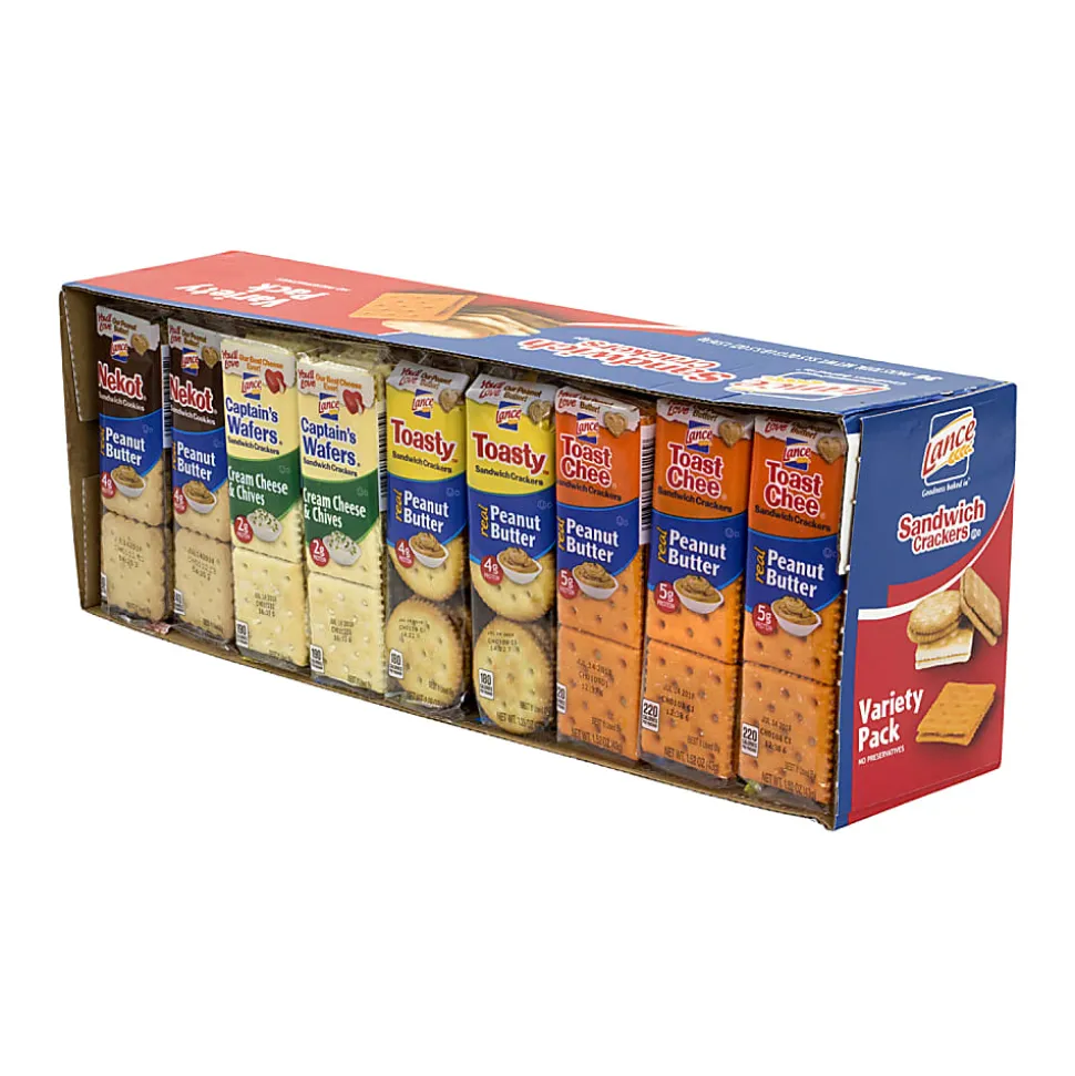 Lance Cookie And Cracker Variety Pack, Pack Of 36 Pouches