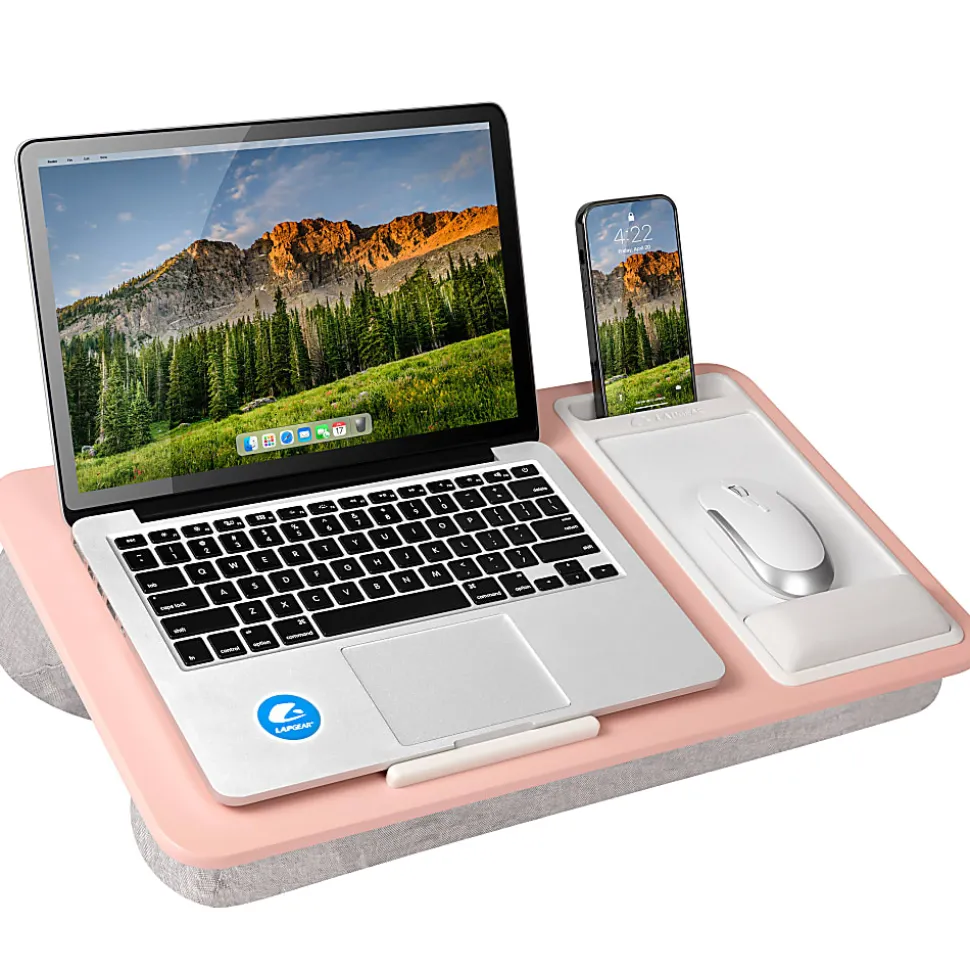 LapGear Atlas Lap Desk, 21-1/8" x 12", Blush Pink, 92004-RP