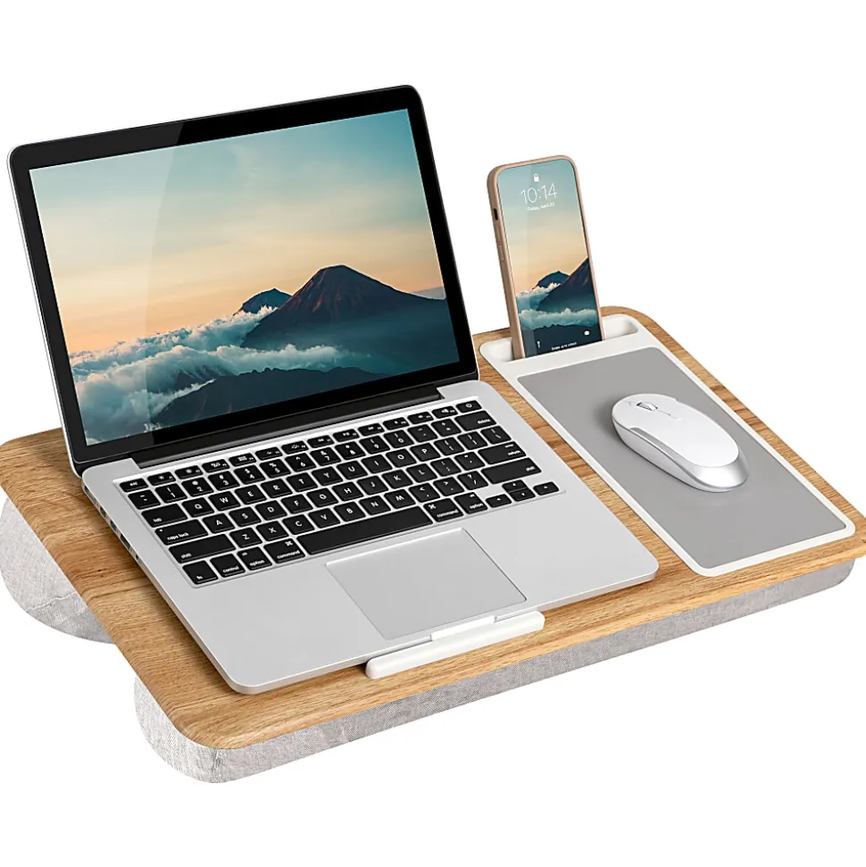 LapGear® Home Office Lap Desk, 21" x 12", Oak Woodgrain